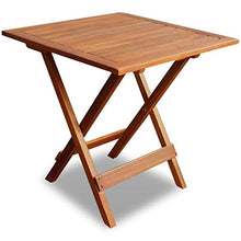 Tidyard Tavolo Tavolino da Giardino Pieghevole Quadrato in Legno di Acacia 46x46x47 cm,Tavolino da Esterno Pieghevole,Tavolino da Caffé Giardino Pieghevole in Legno