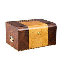 Minmin Cigar Box Grande capacità Legno di Cedro umidificatore grande capacità doppio strato di Grana del legno Piano di vernice alcoholized Car Cigar Box, 345x230x170mm accessori del sigaro