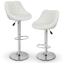TRESKO® Set di 2 Sgabelli-Bar Moderni, Sedia Bar, Sgabello Lounge con Schienale, 10 Colori Diversi, Cromato, Rotazione Libera a 360 °, la Regolazione in Altezza dei sedili 60,0-80,0 cm (2X Beige)
