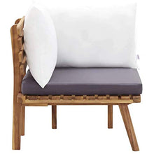 vidaXL Legno Massello di Acacia Divano Angolare da Giardino con Cuscini Sofa Salotto da Esterni Arredo da Giardino Accessori per Patio