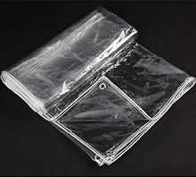 Teloni Impermeabili Trasparenti con Asola,0.35mm Telone Antipioggia Trasparente Impermeabile,Antistrappo Copriruota Tenda Pergola con Occhiellato,per Camera Sole/Finestra (1.1x3.9m/3.6x12.8ft)