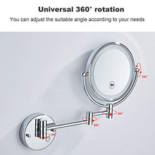 Specchio Trucco con Luce LED e Ingrandimento 1x / 10X, Specchio cosmetico da Parete 360° Girevole e Estensibile 7.8" Specchio da Barba, Luce Regolabile, USB Ricaricabile1