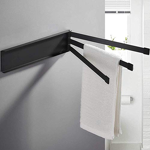 MJMJ Portasciugamano Portasciugamani A 3 Bracci, Portasciugamani da Bagno in Acciaio Inox Girevole A 180 Gradi Portasciugamani