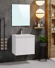 Marchio Amazon - Movian Layon - Mobile lavabo con specchio e lavandino, 61 x 46,5 x 58 cm, colore bianco