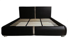 Letto matrimoniale design moderno 225x194 nero piedini inserti acciaio letti camera I