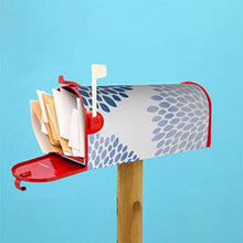 Moderna petali di fiori blu dal design unico per cassetta delle poste, copertura per cassetta postale per giardino, giardino, cortile, dimensioni standard, 53 x 45 cm