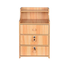 L.BAN Comodino in Legno con 3 cassetti, Comodo Comodino Multifunzionale Comodino Comodino Laterale Armadio Organizer, Semplice Comodino in Legno massello Divano tavolino Laterale per Soggiorno Cam