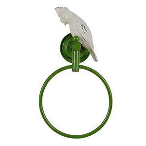 MBYW Portasciugamani Moderno Minimalista Portasciugamani Elegante per Il Bagno di Moda Anello Asciugamano Pappagallo Verde Resina Metallo Vintage, portasciugamani Decorativo Bagno Creativo Parete