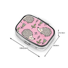 Contenitore quadrato per pillole medicinali con foglie e fiori su rosa moda portapillole organizer da viaggio per pillole integratori vitamine