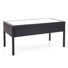Mendler Salottino da Esterno Giardino HWC-F56 polyrattan - Nero con Cuscini Antracite