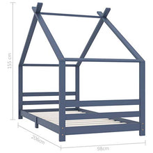 FAMIROSA Giroletto per Bambini Grigio in Massello di Pino 90x200 cm-9615