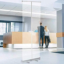Topniu. (Usando in affari) Roll up Banner roll up Banner trasparente |Guardia starnuti in piedi per pavimento, scudo di distanziamento sociale, protezione dello sputo, schermo in PVC, staffa in lega d