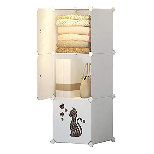 Locker Noleggio Home Camera Armadio Armadio Rimovibili Vestiti di Plastica Scaffalature 3-Gitter Dormitorio 39X37X111CM MUMUJIN