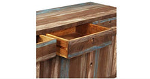 Zerone - Credenza retrò, in legno massiccio, stile vintage, con 3 cassetti, 145 x 40 x 75 cm