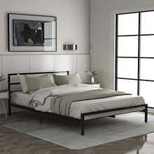 WGYDREAM Letto Base Solida della Rete Letto Singolo in Metallo Struttura del Letto Nera con Testiera Facile da Montare per Adulti Bambini Bambini, 140 X 200 Cm