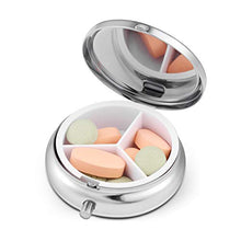 SUPVOX mini portapillole portatile portatile in metallo medicina 3 scomparti per ufficio scuola viaggi all'aperto (modello casuale)