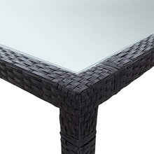 E E-NICES Tavolo da Giardino Nero 200x200x74 cm in Polyrattan