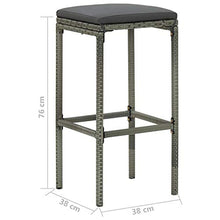 Tidyard Set di Tavolo da Bar con 4 Sgabelli da Bar da Giardino con Cuscini in Polyrattan,Set Tavolo e 4 Sedie da Bar in Rattan per Esterno,Penisola da Gardino per Esterno