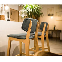 LF- Sgabello da Bar in Legno massello Sedia da Bar casa Sgabello Alto caffè Sgabello Multicolore Bianco semplicità (Color : Gray)
