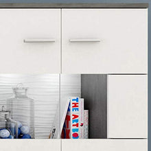 Homeface Esprit VA-02 - Set da 4 pezzi con parte frontale: melammina laccata bianco/corpo: antracite, senza illuminazione a LED, senza decorazione