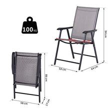 Outsunny Set 4 Sedie Pieghevoli da Esterni | Acciaio e Textilene | per Giardino Veranda Terrazzo | Grigio | 58x64x94cm