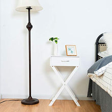 COSTWAY Tavolino Laterale, Comodino con Cassetto in MDF Ecologico per Soggiorno e Camera da Letto, Bianco