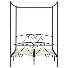 SKM Letto a Baldacchino Grigio in Metallo 140x200 cm (25kg)