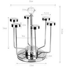 WJJ Portavini Parete Vintage Acciaio Inossidabile Wine Glass Gancio, Elegante Cremagliera di Vetro di Asciugatura/Bicchieri di Vino Cremagliera/Calici Holder Bagagli con 6 Ganci for Molteplici Usi
