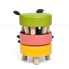 Mobili per la casa e Giardino Sgabello Rotondo Imbottito poggiapiedi Imbottito, Gamba Rotonda in Legno (4 Gambe) Ottomani da Cucina (Colore : Pink)