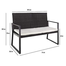 Aktive 61009 - Set di mobili da Giardino in Rattan Sintetico: Divano(114x58x84) + 2 poltrone (57,5x58x84) + Tavolo (71x41x39)