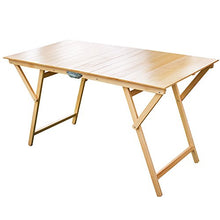 TAVOLO LAURA PIEGHEVOLE STRISCE IN LEGNO DI FAGGIO 70X140 CM NATURALE FRASM 610084
