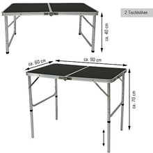 AMANKA Tavolino da PIC-nic incl 2 Sgabelli Tavolo da Campeggio 90x60x70cm Altezza Regolabile Pieghevole Formato Valigia Grigio Scuro