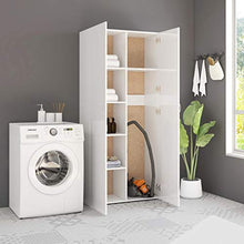 FAMIROSA Armadietto Bianco Lucido 80x35,5x180 cm in Truciolato