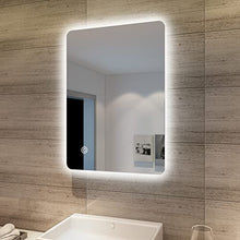 SONNI Specchio da Bagno Illuminato a LED, Specchio da Parete da Bagno 70 x 50cm Moderno, Bianco Freddo Impermeabile IP44 a Risparmio Energetico