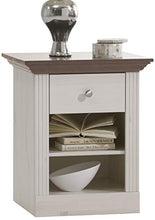 Steens Monaco 31700113 - Comodino, 62 x 56 x 46,5 cm, colore: Bianco/Marrone scuro Bianco/grigio