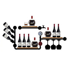 MoDi Wine Rack Retro Style Industriale Tubo di Acqua a Parete Vino Rack (L100 * W20 * H60cm)