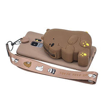 Artfeel Portafoglio Cover per Samsung Galaxy S9 Plus,Carino 3D Cartoni Animati Morbido Silicone TPU Custodia con Cerniera Tasca e Cinturino Cordino al Collo Caso,Orso Marrone