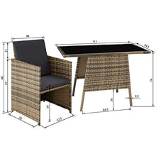 TecTake 800682 - Salottino in Rattan 2+1, Set per Giardino, Viti in Acciaio Inox - Disponibile in Diversi Colori (Naturale | No. 403733)