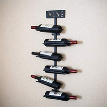 MXZBH MXZBHPortabottiglie in Ferro da Parete in Metallo, 6 portabottiglie portabottiglie Stile retrò Bar Creativo Appeso a Parete portabottiglie Nero 80X25x10cm