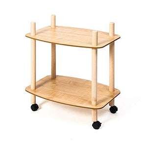 YIN YIN Carrello per ripiani Carrello a ripiani, semplice scaffale in legno for camera da letto con puleggia mobile comodo soggiorno cucina hotel piano rack colore del legno, 60X34X67 CM Carrello a ru