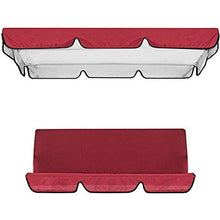QSLS Set Tenda da Sole per Copertura per Tettuccio di Ricambio per Altalena, Copertura Superiore per Sedile A Baldacchino Impermeabile + Copertura per Sedile Altalena,Rosso,164 * 114 * 15cm