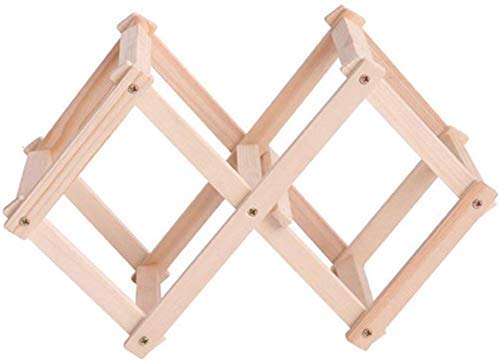 LHQ-HQ In massello Pieghevole Vino Wine Rack Supporto di Legno di 3 Bottle Holder Mount Kitchen Bar mensola di Esposizione del Vino della casa Storage Rack