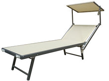 Lettino mare stabilimento spiaggia in alluminio,viti INOX 190x70xh40/90cm sdraio (ECRU')