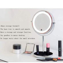 AJH Specchi da Barba Specchio per Trucco Illuminato a LED - 1x / 5X Specchio ingranditore con Controllo tattile, Specchio ingranditore bifacciale con Supporto, (5X specch