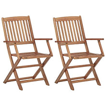 vidaXL Sedie da Giardino Pieghevoli 2 pz con Cuscini Massello Acacia