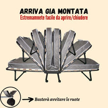 Tomaino - Brandina Pieghevole Con Materasso Ortopedico Letto Singolo Pieghevole, 80 x 190 Con Rotelle