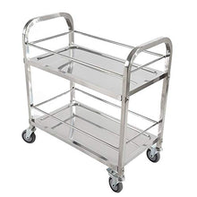 YIN YIN Carrello per ripiani Scaffale - Carrelli per la tavola di raccolta Carrello multifunzione per la consegna di alimenti in acciaio inossidabile con 2 piani Carrello a rulli ( Size : 85*45*90cm )