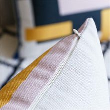 Geometria Square Printed Cotton Cushion Mediterranean Throw Pillow Per Home Sofa Couch Chair Back Seat 18 X 18 Inch 2 Pcs,10#
