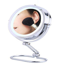 Specchio per Il Trucco, Specchio per Il Trucco del Bagno , Specchio per Il Trucco con Luce LED, con Interruttore, Lente d'Ingrandimento 10 Volte, Specchio per Il Trucco da appoggio
