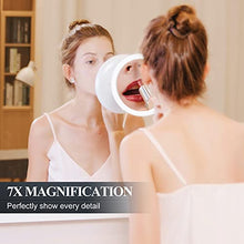 TOUCHBeauty Specchio Ingranditore 7X, Specchio Trucco con Luci Rotazione a 360°, Potente Ventosa, Tocco Intelligente per Bagno e Viaggi